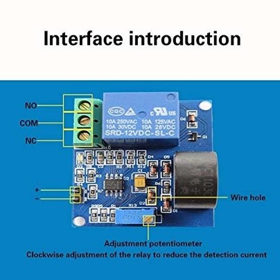 5A 12V Overcurrent Protection AC Current Detection Sensor Module